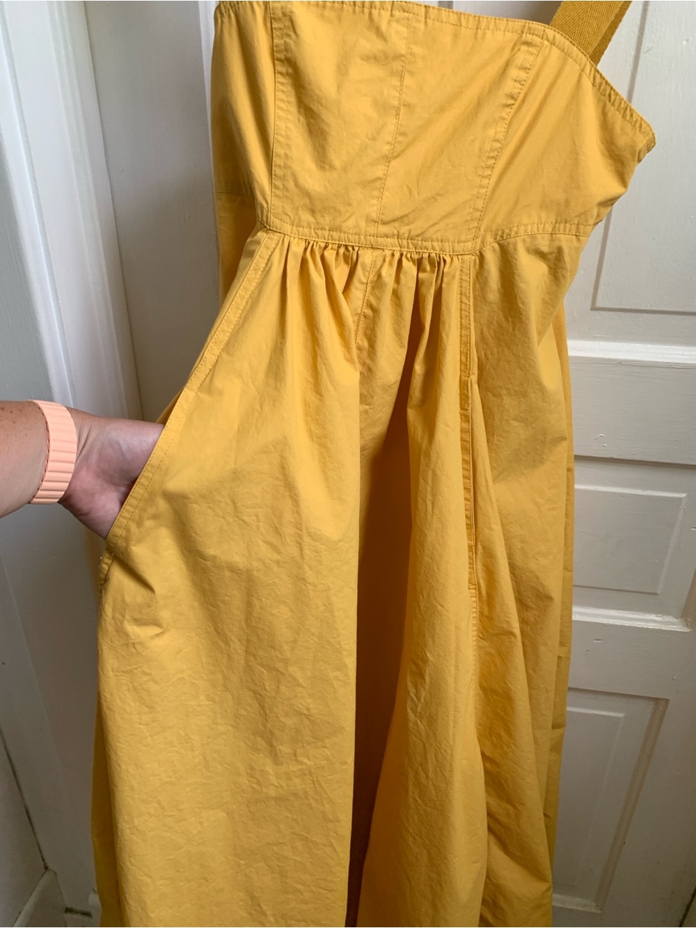 Urban Outfitters Over the Moon Yellow Square-Neck Maxi Dress Cotton Small - Picture 6 of 7